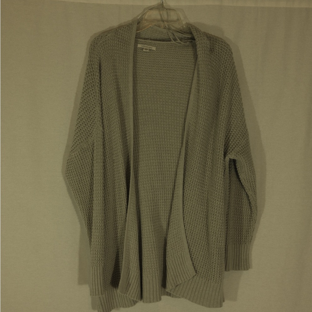 American Eagle Waffle Knit Long Sleeve Open Cardigan